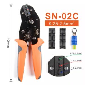 IWISS SN-02C คีมย้ำหางปลาแบบมีฉนวน 0.25-2.5 mm2 AWG24-14