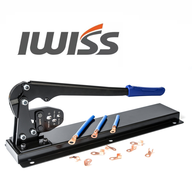 เครื่องมือเข้าหัวสายไฟขั้วแบตเตอรี่ งานเข้าหัวสายแบตเตอรี่แบบตั้งโต๊ะ IWISS IWS-5100DT 5A-100A