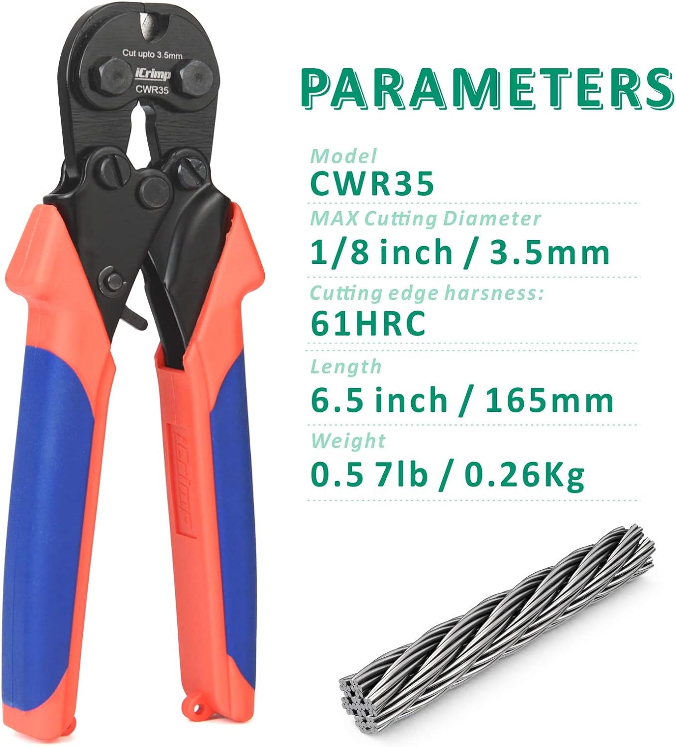 คีมตัดลวดสลิงสแตนเลส iCrimp CWR-35 ขนาด 3.5mm - Image 4