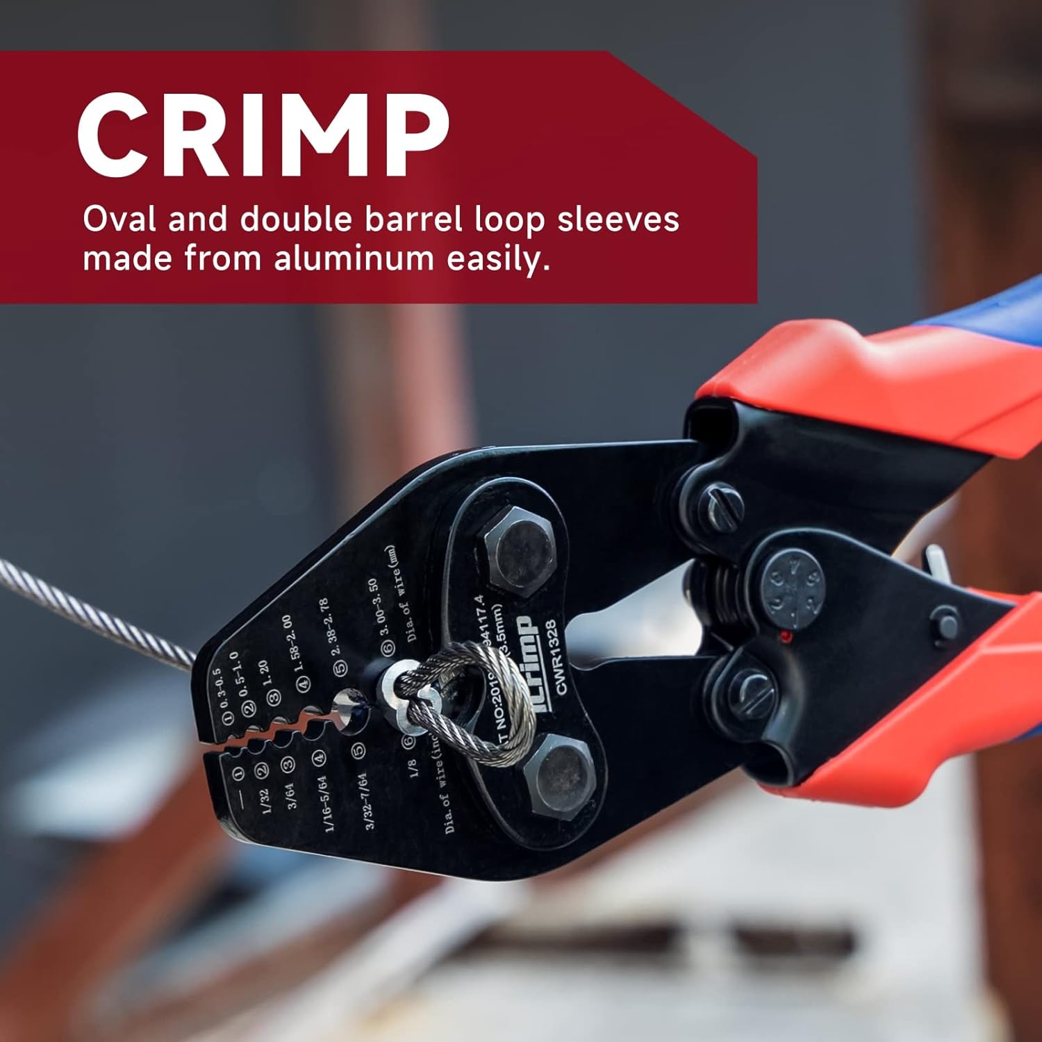 iCrimp CWR1328 คีมย้ำลวดสลิง, ชุดปลอกอลูมิเนียมร่องคู่ 110ชิ้น - Image 5
